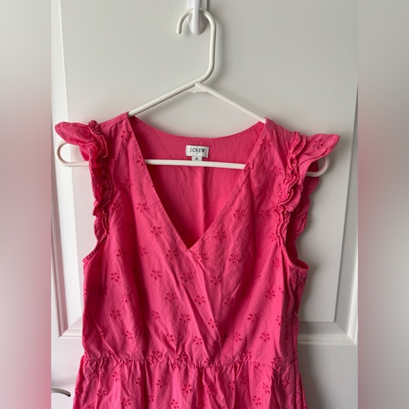 J.Crew Cotton Eyelet Midi Dress-Tropical Azalea - Picture 11 of 12